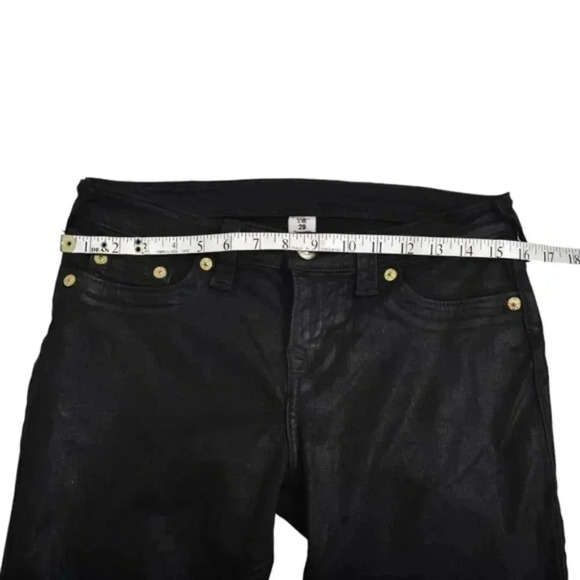True Religion Halle Coated Black Jeans Mid Rise Skinny size 29 - Picture 9 of 11